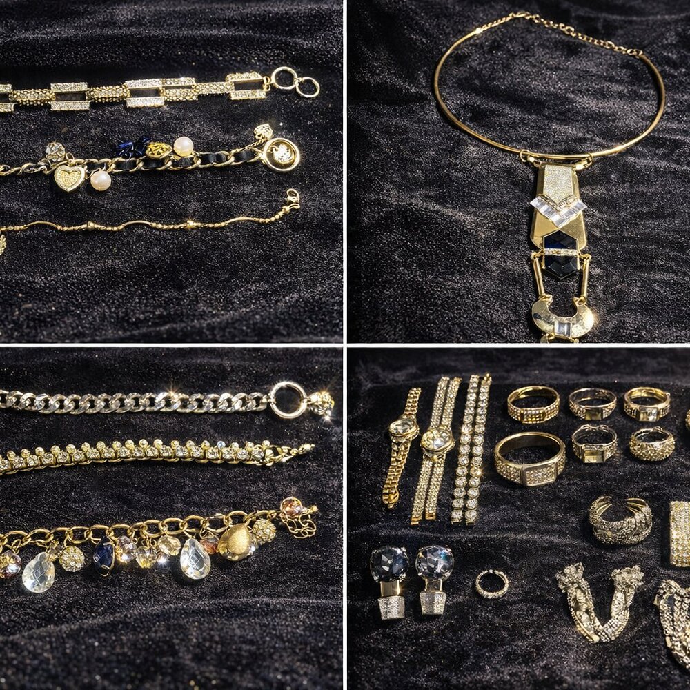 Large Jewelry Collection Statement Necklaces Brac… - image 3